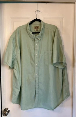 Foundry Supply Co. Men’s 5XL Mint Green Button Down Short Sleeve Shirt 100% CTN - Image 1 of 4