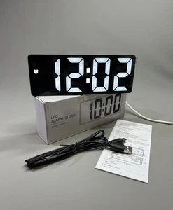 Digital Alarm Clock Large LED Screen Easy Read & Set Up Time Date 12/24H Display - Picture 1 of 24