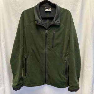 REI sz Large Green Full Zip Micro Fleece Jacket Lined Soft Shell Hiking Mens - Picture 1 of 12