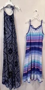 Girls Children’s Place Sun Dresses Size Large 10/11 Lot of 2, Bandana & Striped - Picture 1 of 7