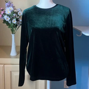 Vintage smaragdgrünes Samttop Medium Fee 90er Y2K Goth Witchy Whimsigoth Grunge - Bild 1 von 7