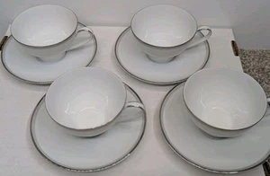 Lot of 4 Tea Cup Sets - NORITAKE 6257 Graytone 1960s Tea Cup & Saucer Set {8ct} - Picture 1 of 6