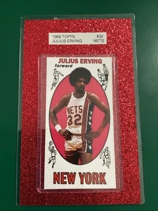 1969 Topps Estilo Julius Erving Manos en Caderas Variación Redes Pantalla Roja - Imagen 1 de 7