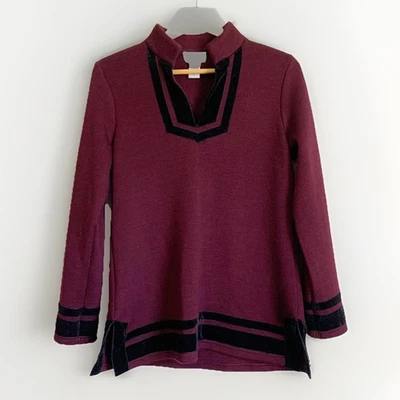 Suéter para mujer Soft Surroundings talla SP lana borgoña tranquilo lujo academia Foto 1 de 4