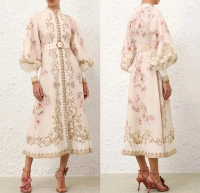 NWT ZIMMERMANN Hypnotic Buttoned Midi Dress. Size 8  - Image 1 of 4