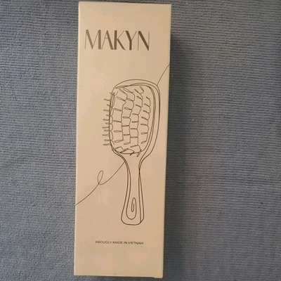 Escova de ventilação feita à mão de madeira natural couro cabeludo cabelo encaracolado reto - Imagem 1 de 2