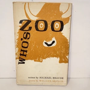 Vintage 1963 Who's Zoo by Michael Braude 1st Edition Hardcover Illustrated - Picture 1 of 16
