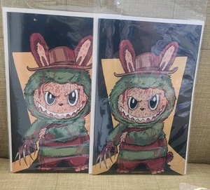  Fame: Kasing Lung#1  Dallas Fan Expo Labubu SET 1 FOIL/ 1 VIRGIN FREDDY BLOODY - Picture 1 of 1