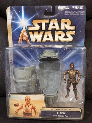 Star Wars A New Hope C-3PO with Escape Pod Deluxe Action Figure Hasbro 2003 New - Image 1 of 2