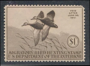 UNITED STATES (US) RW7 MINT VF HINGED SHORT PERF TOP - Picture 1 of 2