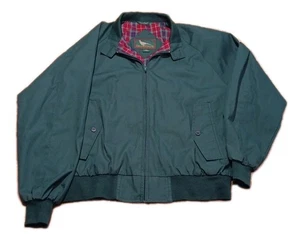 Vintage Field & Stream Jacket Mens XLarge Green Plaid Lined Harrington Coat 90s - Picture 1 of 7