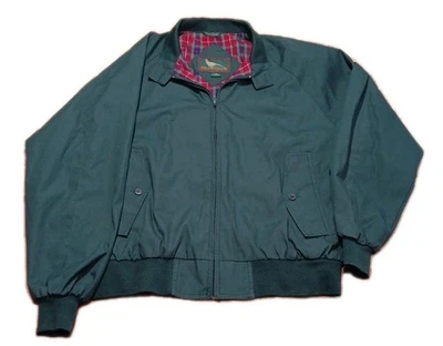 Vintage Field & Stream Jacket Mens XLarge Green Plaid Lined Harrington Coat 90s - Image 1 of 4