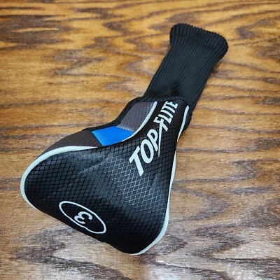 Cubierta de cabeza de palo de golf Top Flite de madera de calle #3 azul negro manga de calcetín Foto 1 de 4