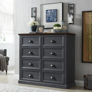 Farmhouse 8 Drawer Dresser for Bedroom, 39" Tall Dressers & Chests of Drawers, 4 - Picture 1 of 7