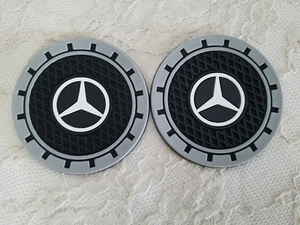 UNIVERSAL COASTERS 2PC 2.75'' SILICONE CAR AUTO CUP HOLDER INSERT(FIT: MERCEDES) - Picture 1 of 2