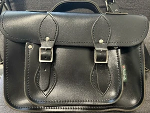 Zatchels: (UK/England) Handmade Leather Satchel Totebag (Black) - Picture 1 of 12