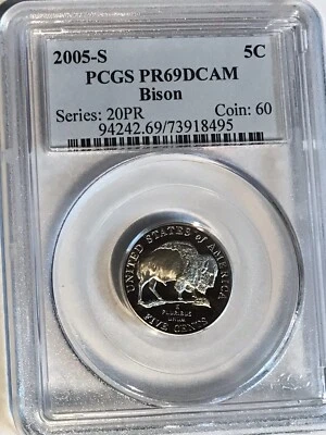 2005 S JEFFERSON NICKEL BISON PR69DCAM PCGS - Image 1 of 2