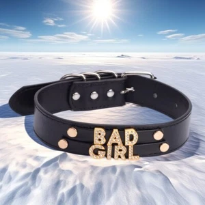 Collar Bdsm Esclavo Gótico 30MM Letras Personalizadas CHICA MALA Chocker Brillante - Imagen 1 de 21