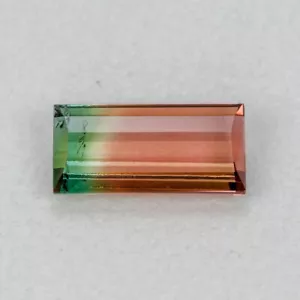 1.62cts EXCELENTE CORTE RECTANGULAR BRASIL NATURAL 80/20 SPLIT BI COLOR TURMALINA - Imagen 1 de 1