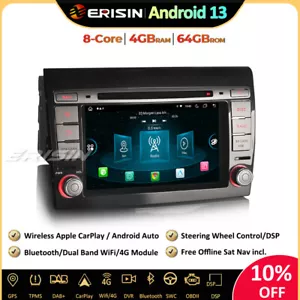 8-Core Android 13 Car Stereo Sat Nav CarPlay DAB+Wifi Radio CD 4G for Fiat Bravo - Foto 1 di 21