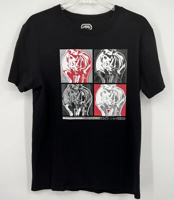 Ecko Unltd. Camiseta Para Hombre 4 Rinocerontes Gris Rojo Negro Plata Logo S/S Cuello Redondo Talla L Foto 1 de 4
