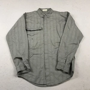 VINTAGE Gianni Versace Shirt Mens 44 Large Gray Italy Abstract Cotton 70s RARE - Picture 1 of 9