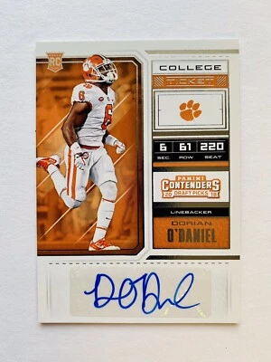 2018 Contenders DORIAN O'DANIEL AUTO ROOKIE TICKET Chiefs DRAFT PICKS FOOTBALL - Image 1 of 4