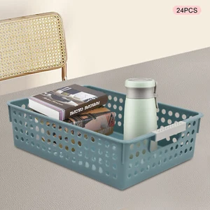24 Pack Rectangular Classroom Baskets Colorful Organizer Storage Bin Book Baske - Picture 1 of 20