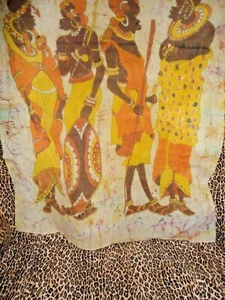 AFRICAN STYLE WOMEN OF AFRICA RED YELLOW SURMA FABRIC (1P) 36 X 42 (1.16 YDS) - Picture 1 of 5