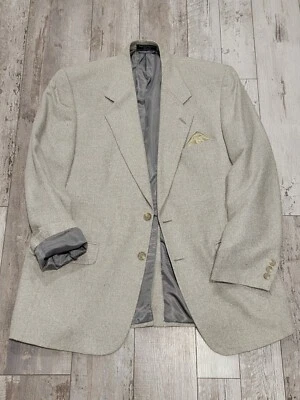 Abrigo deportivo 42R vintage Barrington Blazer gris claro 100 % seda 2 botones para hombre Foto 1 de 4