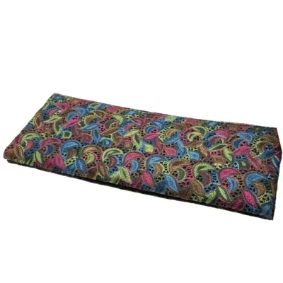 Lennox Clutch Purse Bag Women Embroidered Black Pink Green Blue Vintage 1960s - Image 1 of 4