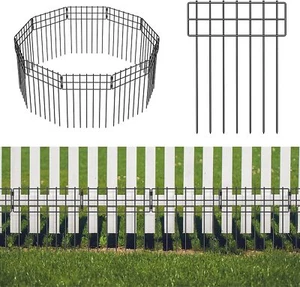 10 Pack Garden Decorative Fence Rustproof Animal Barrier Fence for Dog Rabbits - Picture 1 of 10