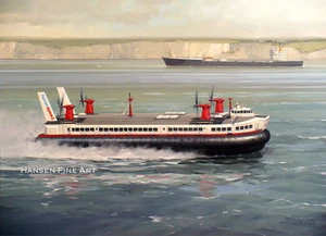 SRN.4 Hoverspeed Hovercraft Princesa Margarita Pintura Estampado Artístico - Legg Darryl - Imagen 1 de 1