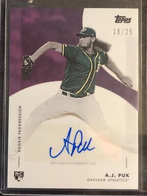 2020 Topps Progression #33C-A A.J. Puk Oakland Athletics AUTO AUTOGRAPH RC 16/25 - Image 1 of 2