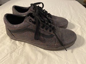 black glitter vans