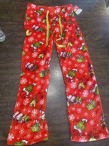 Christmas Grinch Men’s Pajama Sleep Lounge Pants Size Small Plush New - Picture 1 of 7