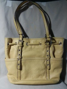 Tignanello Yellow Pebble Leather Shoulder Bag. Pre-Owned - Picture 1 of 7
