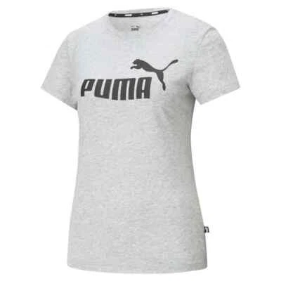 Camiseta Puma Para Mujer 2XL Gris Logo Esencial Cuello Redondo Manga Corta Nueva Foto 1 de 4