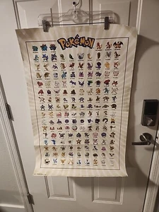 2016 NINTENDO POKEMON POSTER KANTO REGION 151 CHART 22.5"X34" TRENDS - Picture 1 of 13