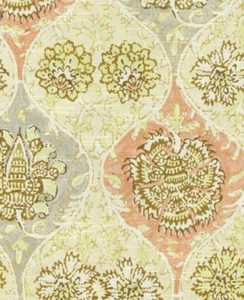 Fabric Upholstery Drapery Waverly Kings Turban Rosewater Gray Pink Floral CC42 - Picture 1 of 1