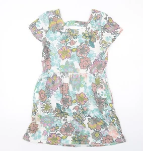 NEXT Womens Multicoloured Floral Cotton Blend Mini Size 12 Round Neck Pullover - Picture 1 of 10