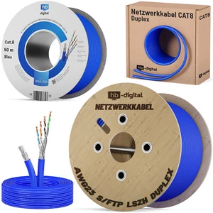CAT 8.1 DUPLEX Netzwerkkabel Verlegekabel KUPFER AWG22 Daten Installation Kabel - Bild 1 von 54