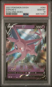 Espeon V 064 Evolving Skies Pokemon Sword & Shield Evolving Skies PSA 10 - Picture 1 of 2