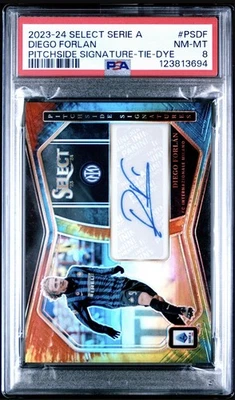 2023-24 Panini Select Serie A Diego Forlan Auto /15 Inter Milan Uruguay PSA 8 - Image 1 of 2
