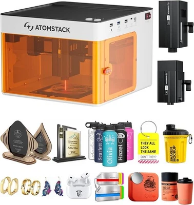 Atomstack P1 Mini Laser Graviermaschine, 5W Diode und 1,2W Infrarot Laser Cutter