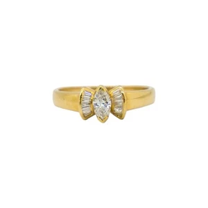 18ct 18K Yellow Gold Marquise Diamond Engagement Ring TDW 0.60ct. Brand New - Picture 1 of 7