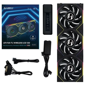 Lian Li 12TLLCD1W3B Seamless Wireless Control LCP Fan Blade LCD RGB Triple Pack - Bild 1 von 11