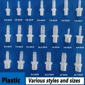 Plastic Straight Barbed Joiner Male Thread Hose Pipe Connector Water Fish Tank - Picture 1 of 4