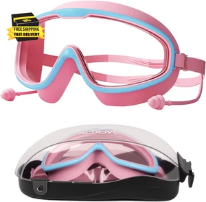 Gafas de natación para niños, gafas de natación para niños 3-12, gafas de piscina con tapones para los oídos, un - Imagen 1 de 7