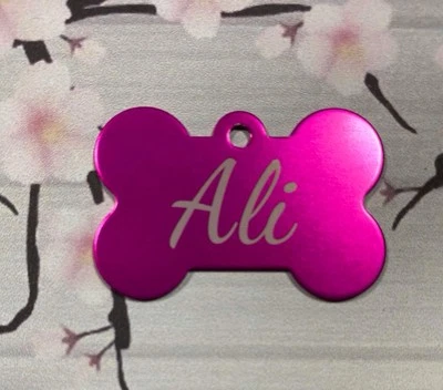 Dogs Cats ID Tags Personalized Pet Tags 2sides Engraved Bone Shape - Image 1 of 3